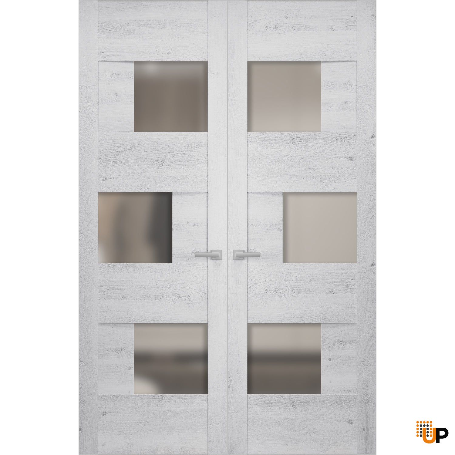 Hidden Double Doors | Sete 6933 Nordic White Concealed Metal Frame 36" x 80" (2* 18x80) Right-hand Inswing photo#1