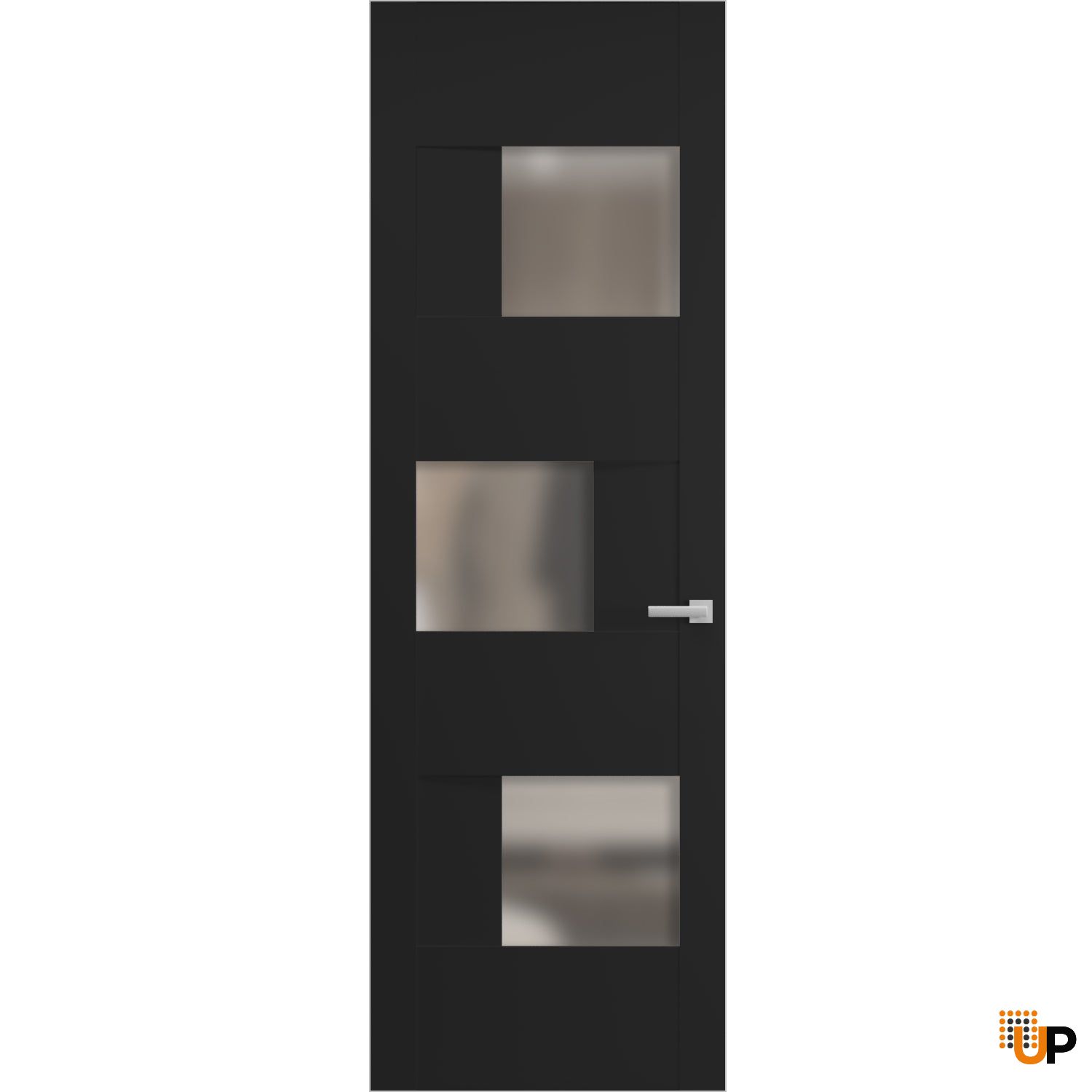 Hidden Door | Sete 6933 Matte Black Concealed Metal Frame 18" x 80" Left-hand Inswing photo#1