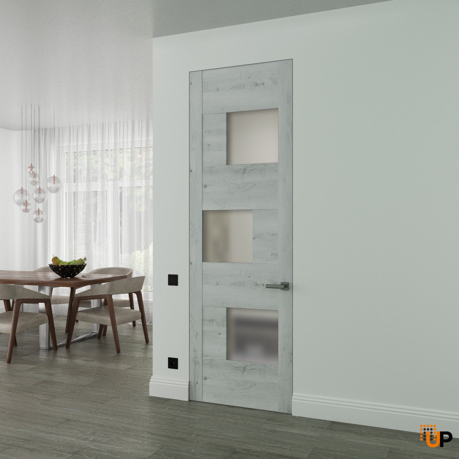 Hidden Door | Sete 6933 Nordic White Concealed Metal Frame 18" x 80" Left-hand Inswing photo#2