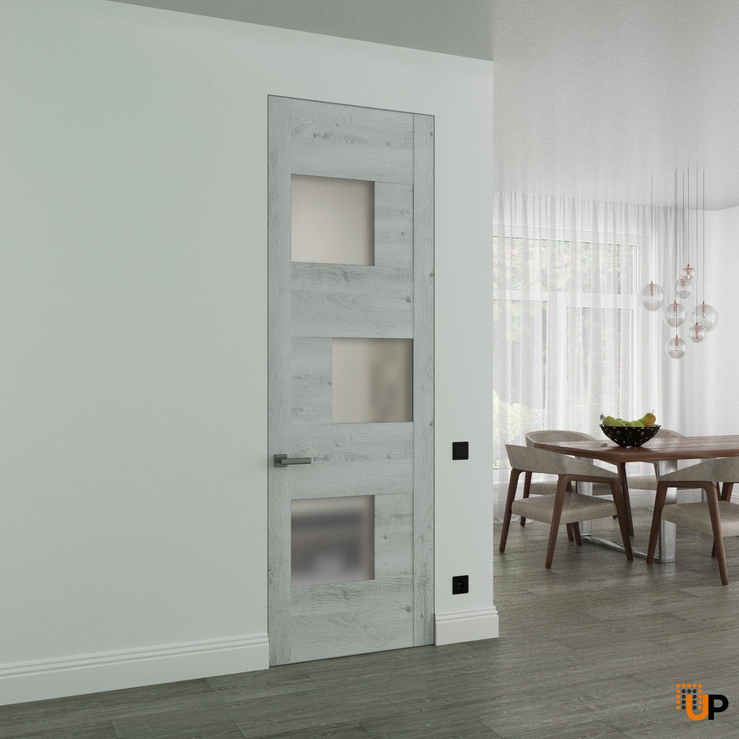 Hidden Door | Sete 6933 Nordic White Concealed Metal Frame 18" x 80" Right-hand Inswing photo#2