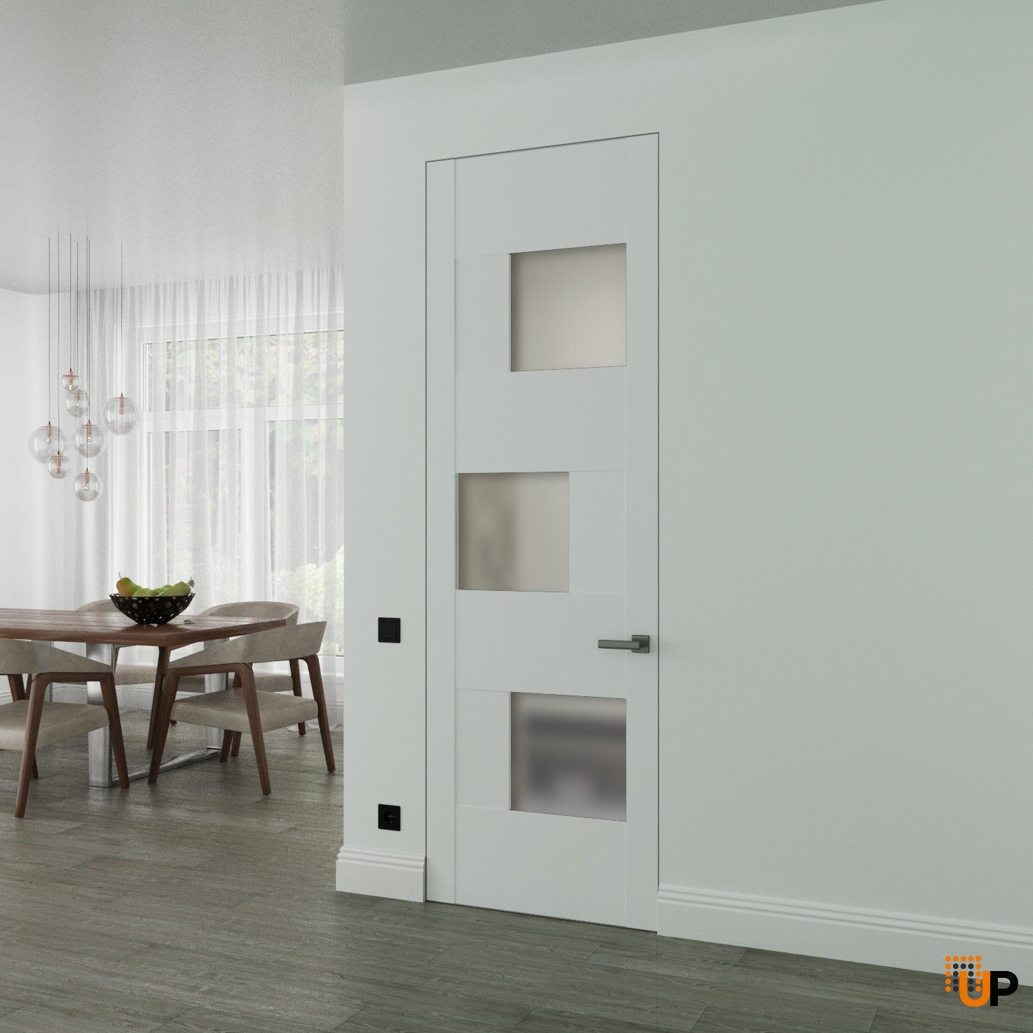 Hidden Door | Sete 6933 White Silk Concealed Metal Frame 18" x 80" Left-hand Inswing photo#2
