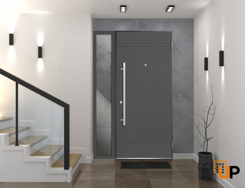 Metal Side Lite for Entry Door Gray Graphite-16" x 82" photo#3