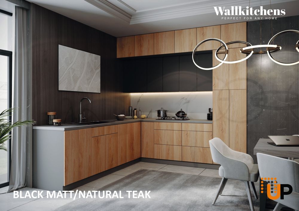 Kitchen Culinary Haven Collection Natural Teak & Black Color Base Size 9Ft Wide photo#3