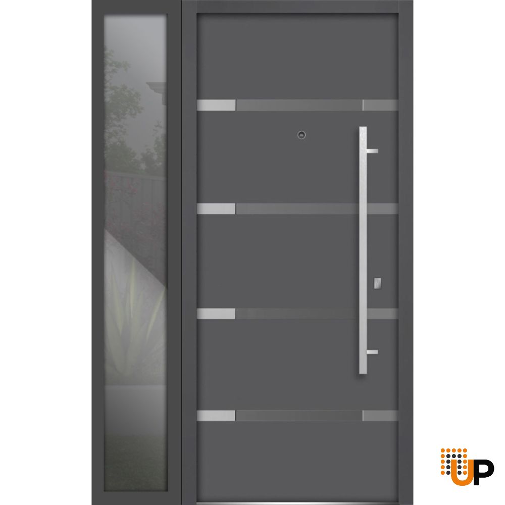 Metal Side Lite for Entry Door Gray Graphite-16" x 82" photo#2