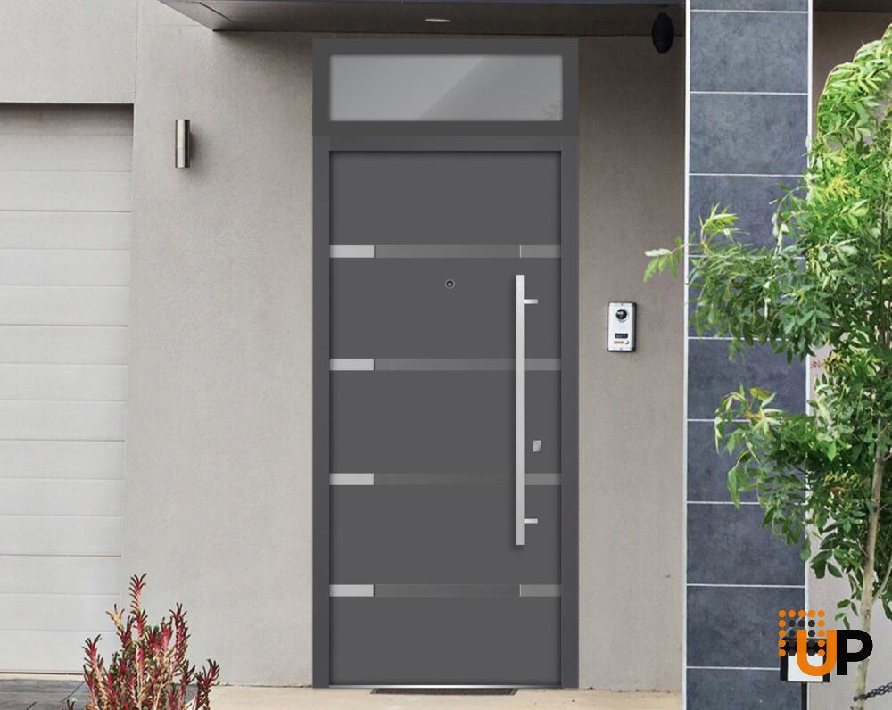 Metal Top Lite for Entry Door Gray Graphite-38" x 16" photo#4