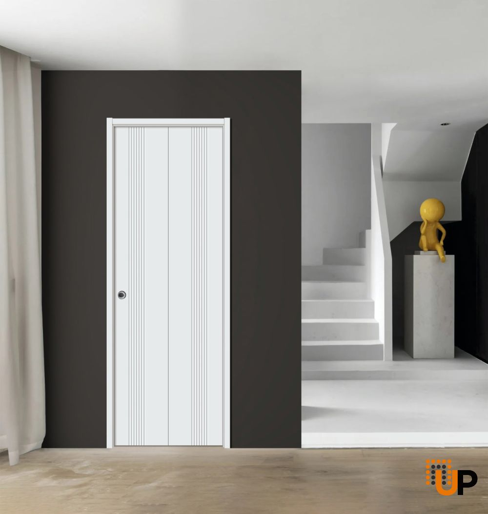 Sliding Closet Bi-fold Doors 60 x 84 inches | BASIC 0111 Dove Grey | Sturdy Tracks Moldings Trims Hardware Set | Wood Solid Bedroom Wardrobe Doors photo#2