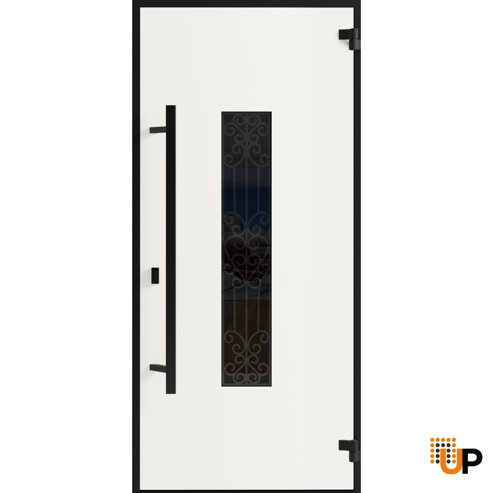 Front Exterior Prehung Steel Door / Ronex 1205 Bronze Oak / Entry Metal Modern Painted W36" x H80" Left hand Inswing photo#2