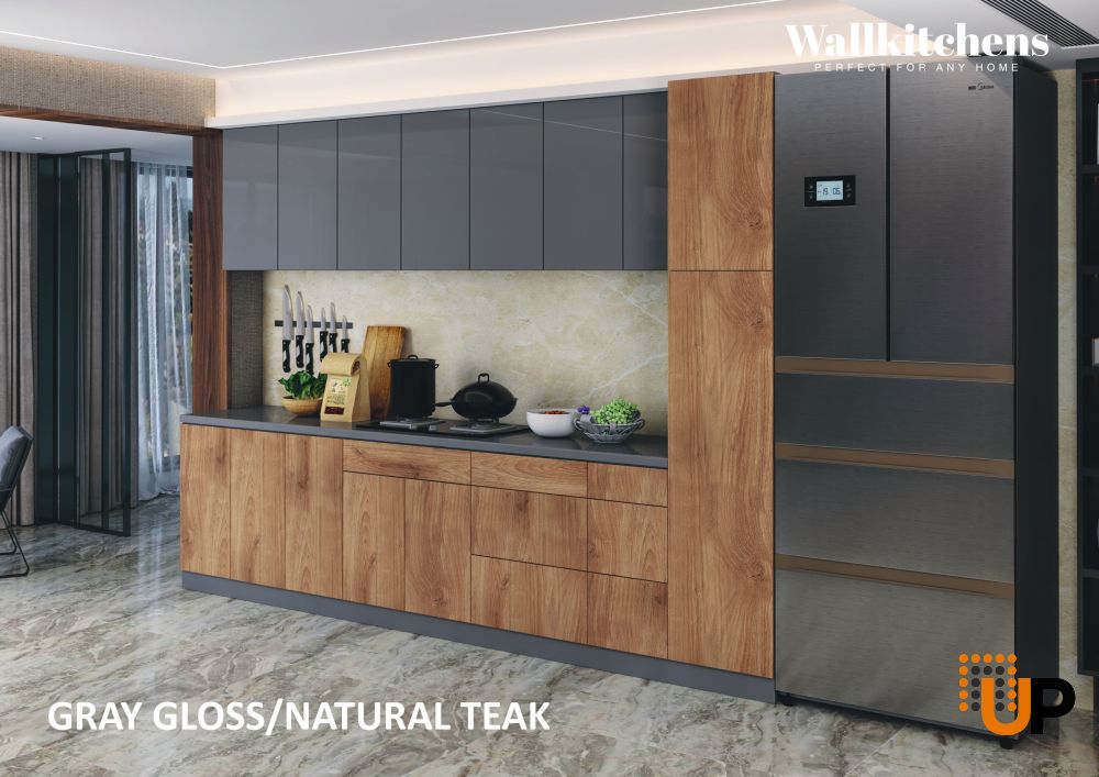 Kitchen Metropolitan Collection Natural Teak & Gray Color Base Size 11Ft Wide photo#3