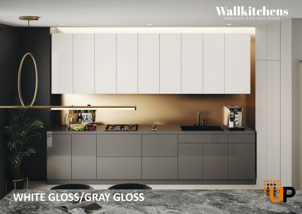 Kitchen Elite Epicure Collection Gray & White Gloss Color Base Size 11Ft Wide photo#3