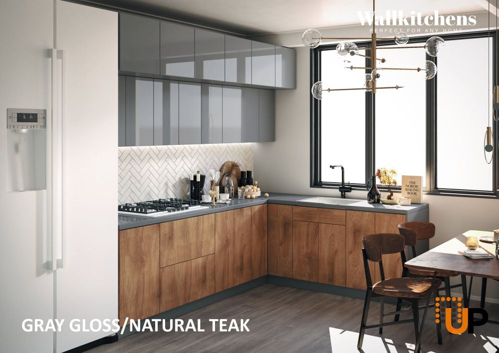 Kitchen Radiance Collection Natural Teak & Gray Color Base Size 9Ft Wide photo#3