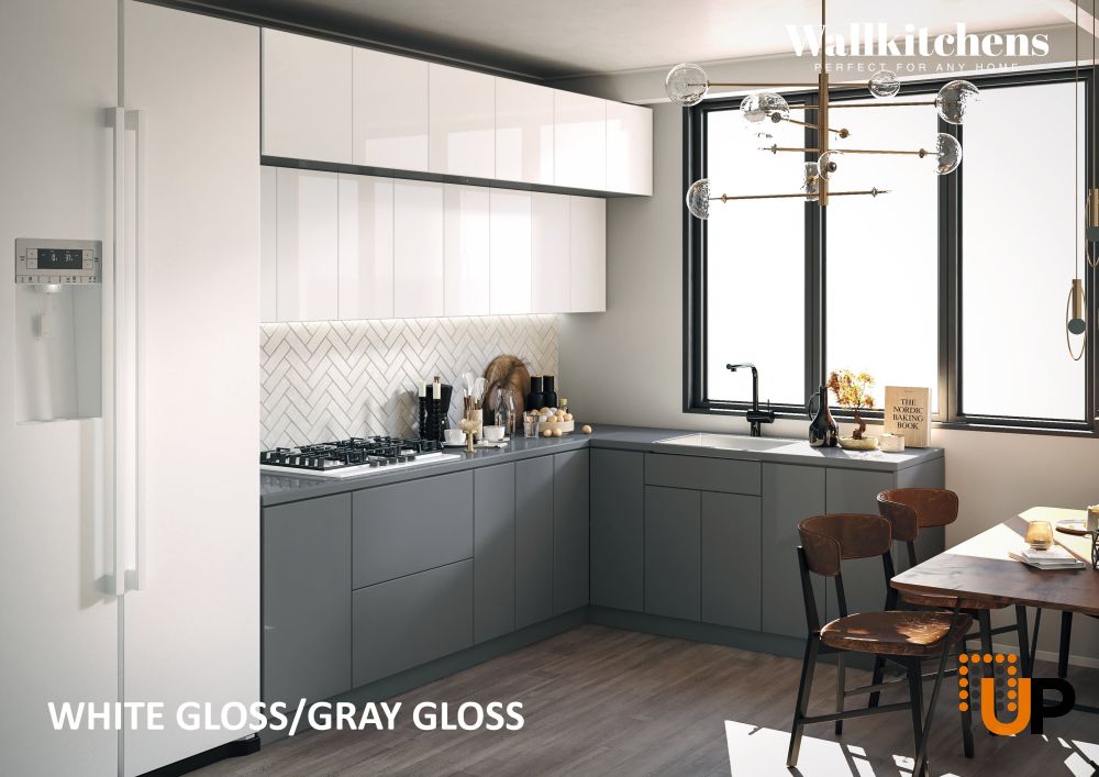 Kitchen Radiance Collection Gray & White Gloss Color Base Size 9Ft Wide photo#3