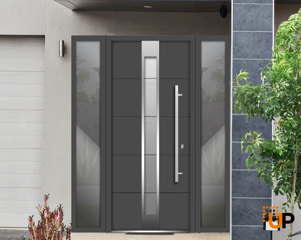 Metal Side Lite for Entry Door Gray Graphite-16" x 82" photo#4