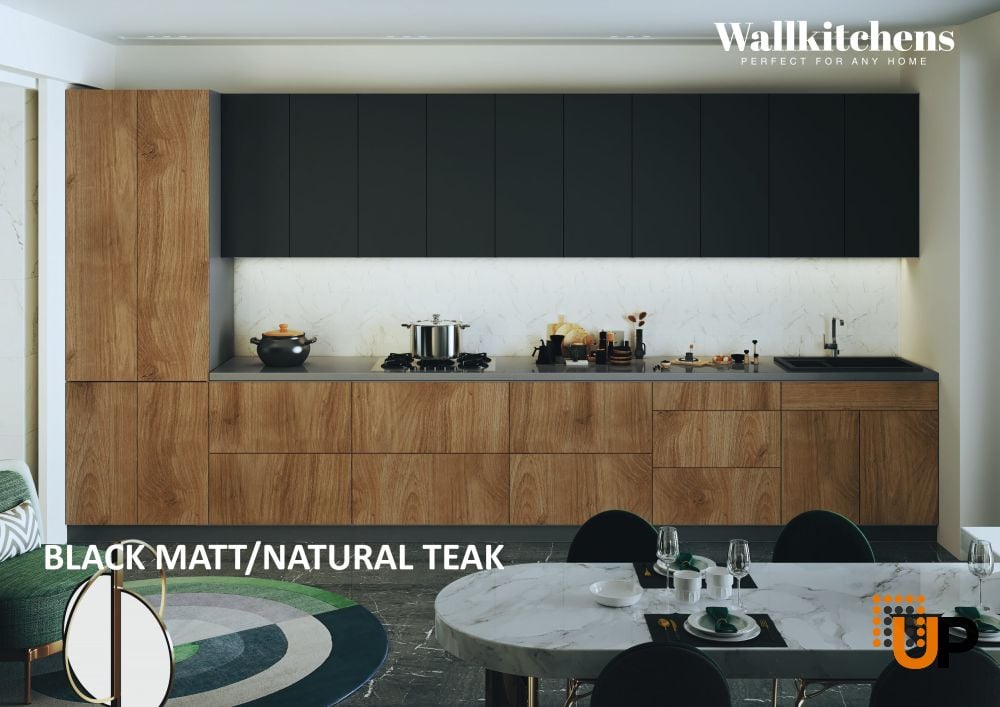 Kitchen Celestial Collection Natural Teak & Black Color Base Size 15Ft Wide photo#3