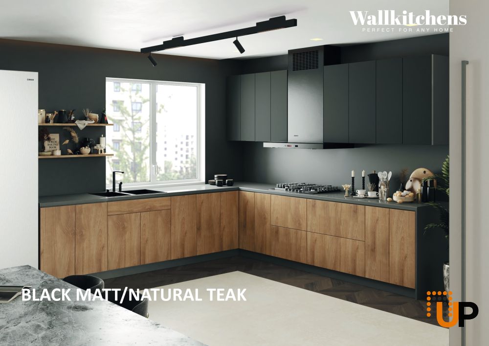 Kitchen Prodigy Collection Natural Teak & Black Color Base Size 11Ft Wide photo#3