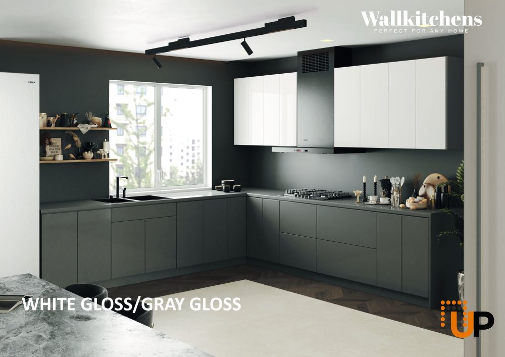Kitchen Prodigy Collection Gray & White Gloss Color Base Size 11Ft Wide photo#3