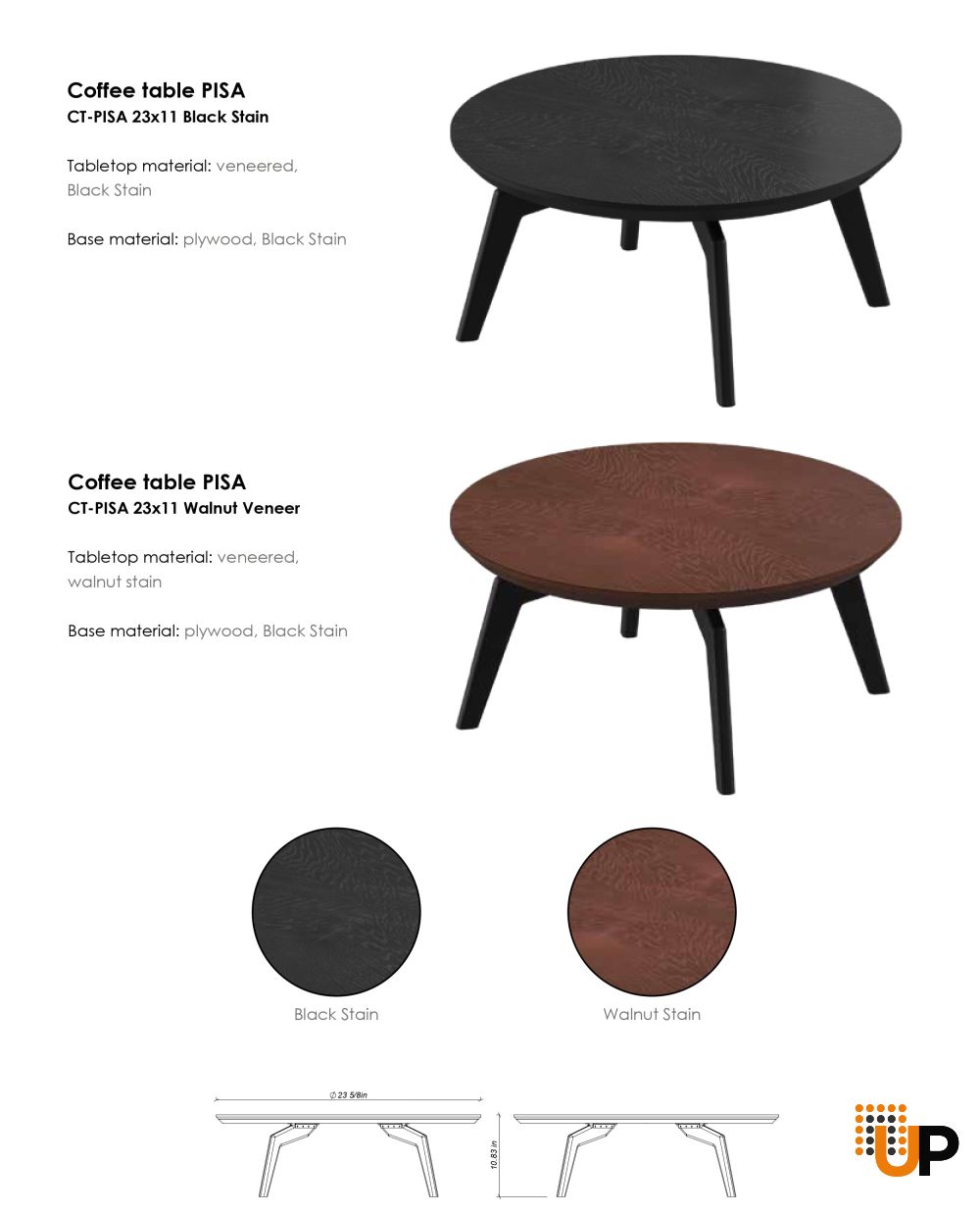 Coffe Table PISA  23x11 BLACK STAIN photo#5