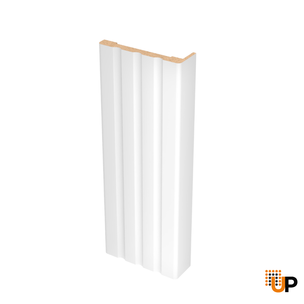 Fluted Trims with Square Rosettes for Interior Doors, Painted White, Up to 84x96” Doors photo#1