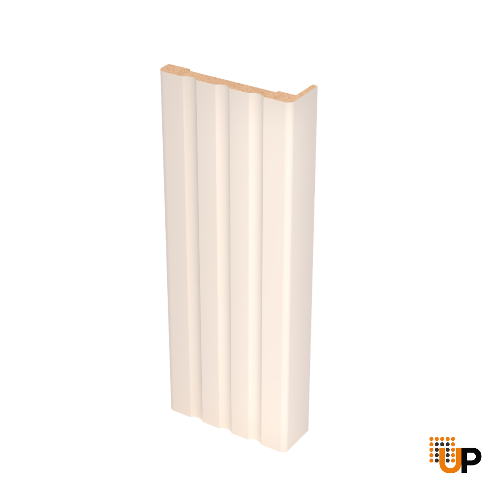 Fluted Trims with Square Rosettes for Interior Doors, Painted Creamy, Up to 84x84” Doors photo#1
