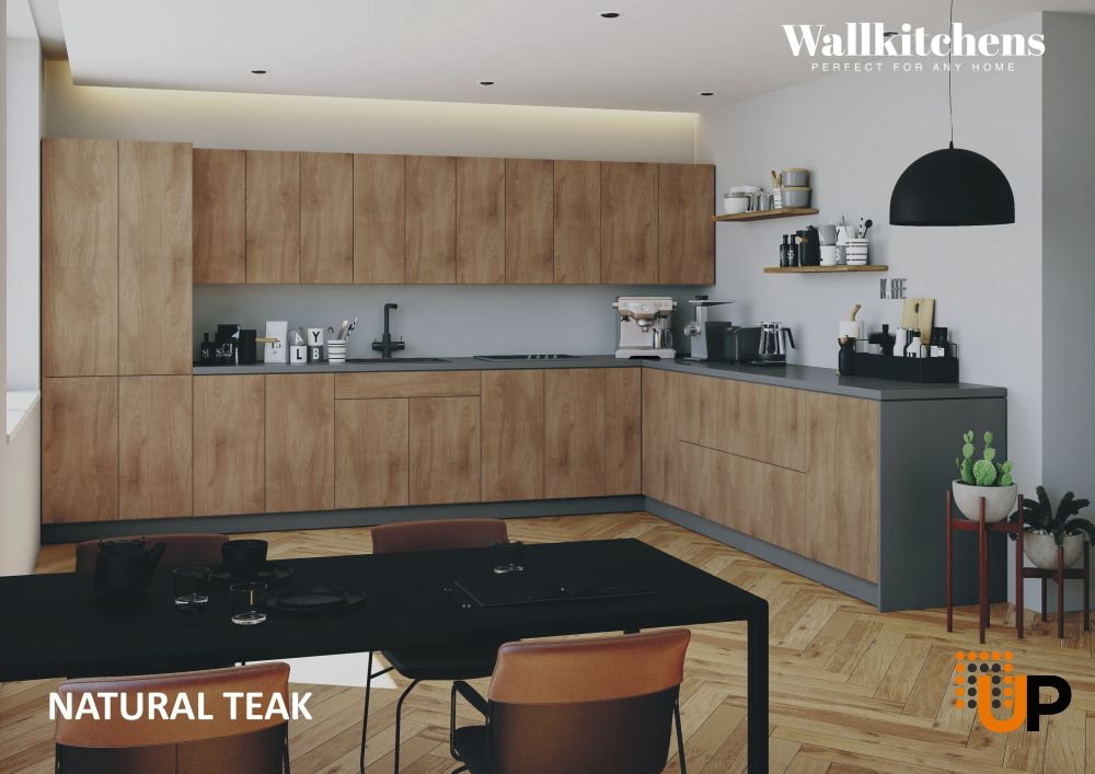 Kitchen Regal Collection Natural Teak Color Base Size 13Ft Wide photo#3