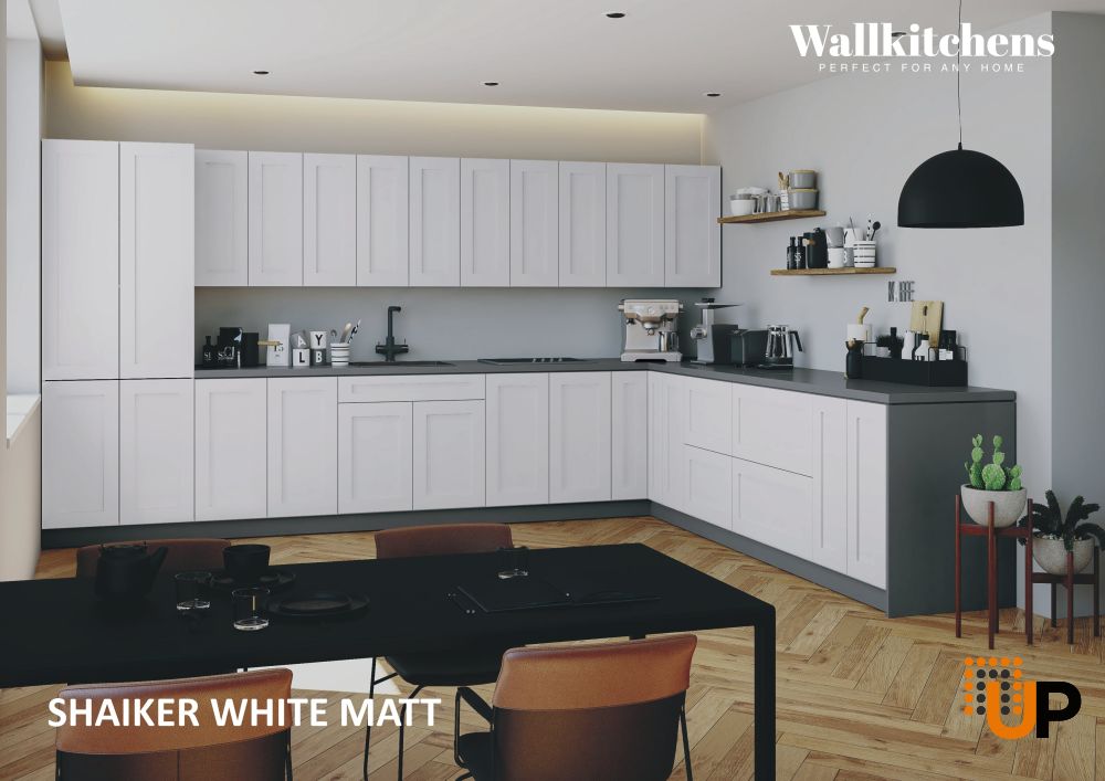Kitchen Regal Collection White Matte Color Base Size 13Ft Wide photo#3