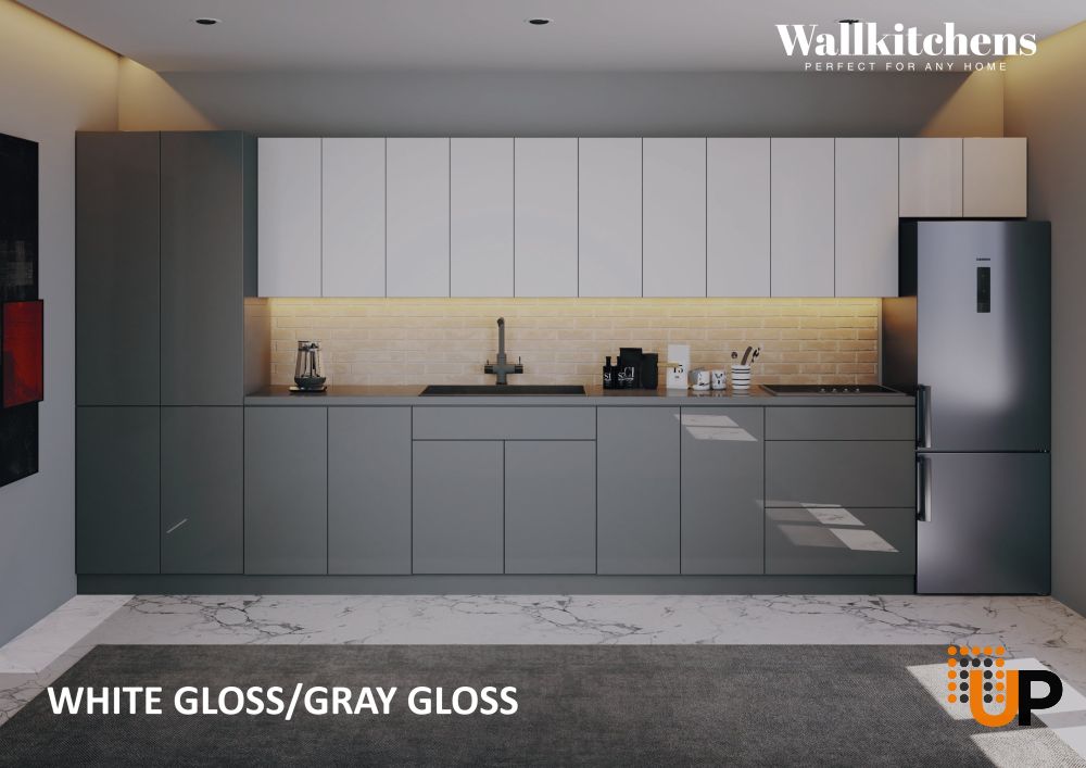 Kitchen Imperial Collection Gray & White Gloss Color Base Size 15Ft Wide photo#3