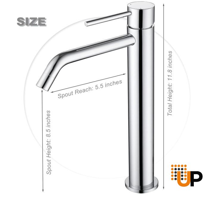 Stainless Steel Vessel Sink Faucet, Single Handle Bathroom Faucet for Sink 1 Hole, Lavatory Vanity Tap photo#2