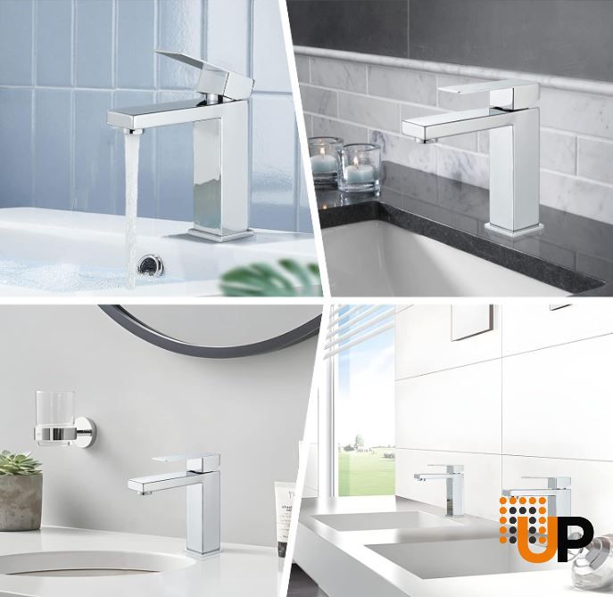 Chrome Bathroom Faucet, Single Handle Bathroom Faucet for Sink 1 Hole, Lavatory Vanity Tap photo#2