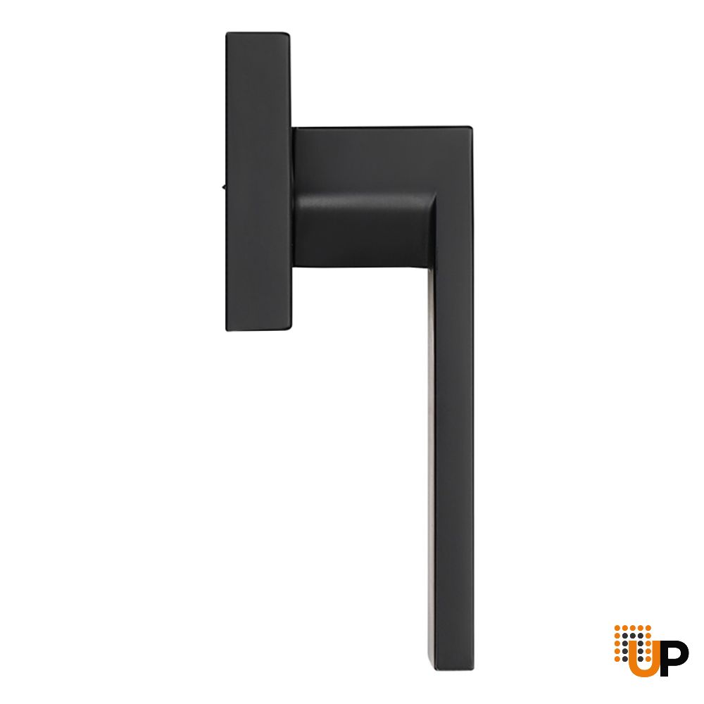 Modern Square Satin Nickel Handle-Matte Black Passage (no Lock) photo#2