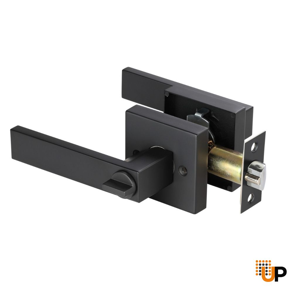 Modern Square Matte Black Privacy Bathroom Bedroom Lock photo#2