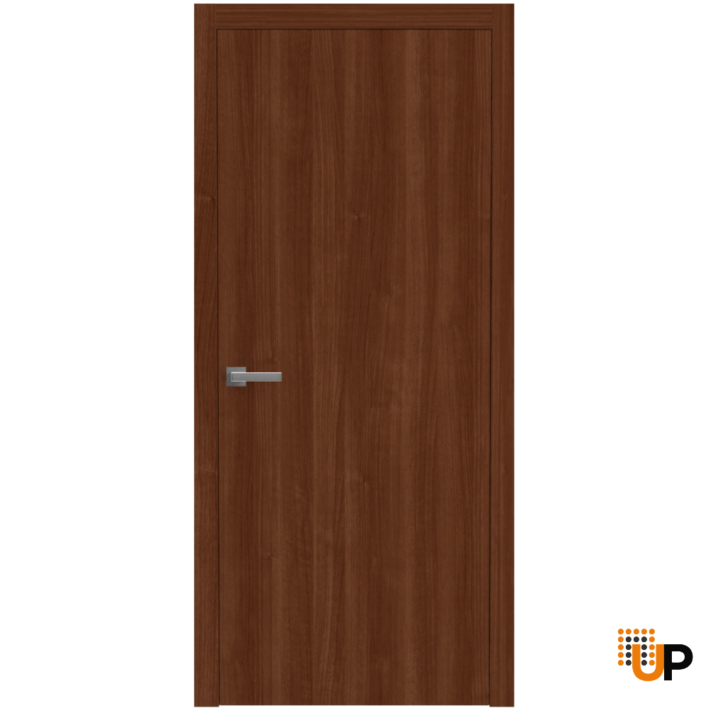 Interior Solid French Door 36 x 80 inches | BASIC 3001 Walnut | Single Regular Panel Frame Handle | Bathroom Bedroom Modern Doors photo#1