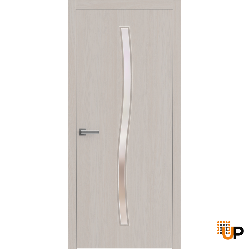 Interior Solid French Door 32 x 80 inches | BASIC 3002 Ash | Single Regular Panel Frame Handle | Bathroom Bedroom Modern Doors photo#1