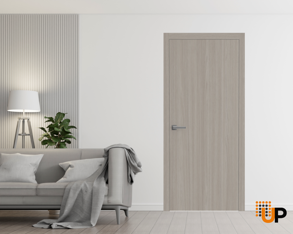 Interior Solid French Door 18 x 80 inches | BASIC 3001 Oak | Single Regular Panel Frame Handle | Bathroom Bedroom Modern Doors photo#2