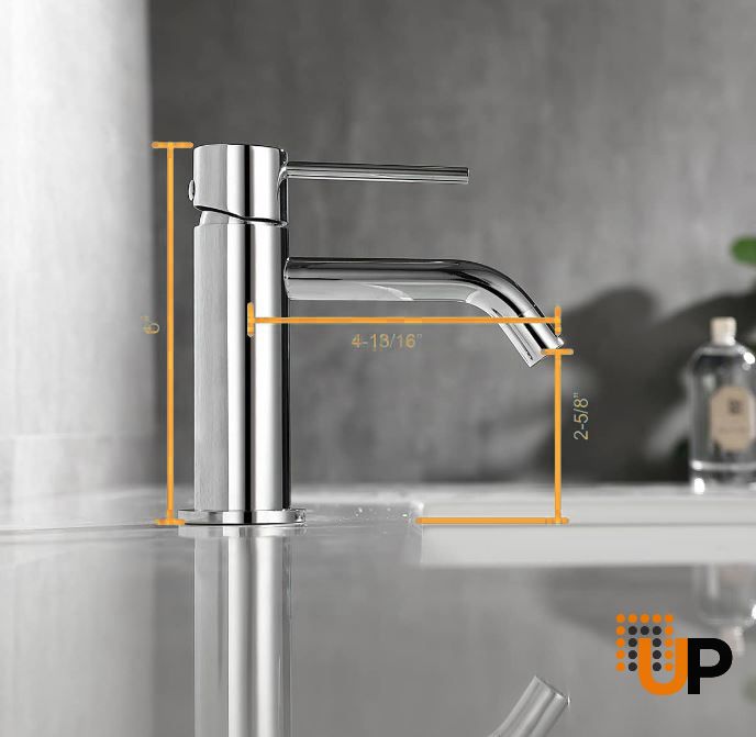Stainless Steel Faucet, Single Handle Bathroom Faucet for Sink 1 Hole, Lavatory Vanity Tap photo#3
