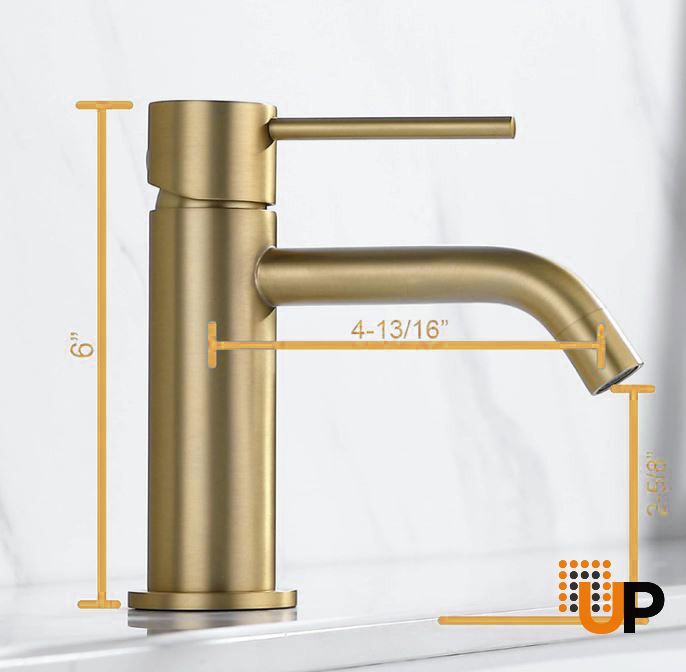 Brushed Gold Sink Faucet, Single Handle Bathroom Faucet for Sink 1 Hole, Lavatory Vanity Tap photo#3