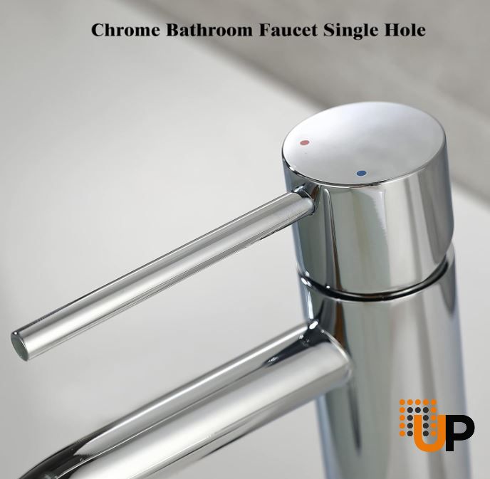 Stainless Steel Faucet, Single Handle Bathroom Faucet for Sink 1 Hole, Lavatory Vanity Tap photo#4