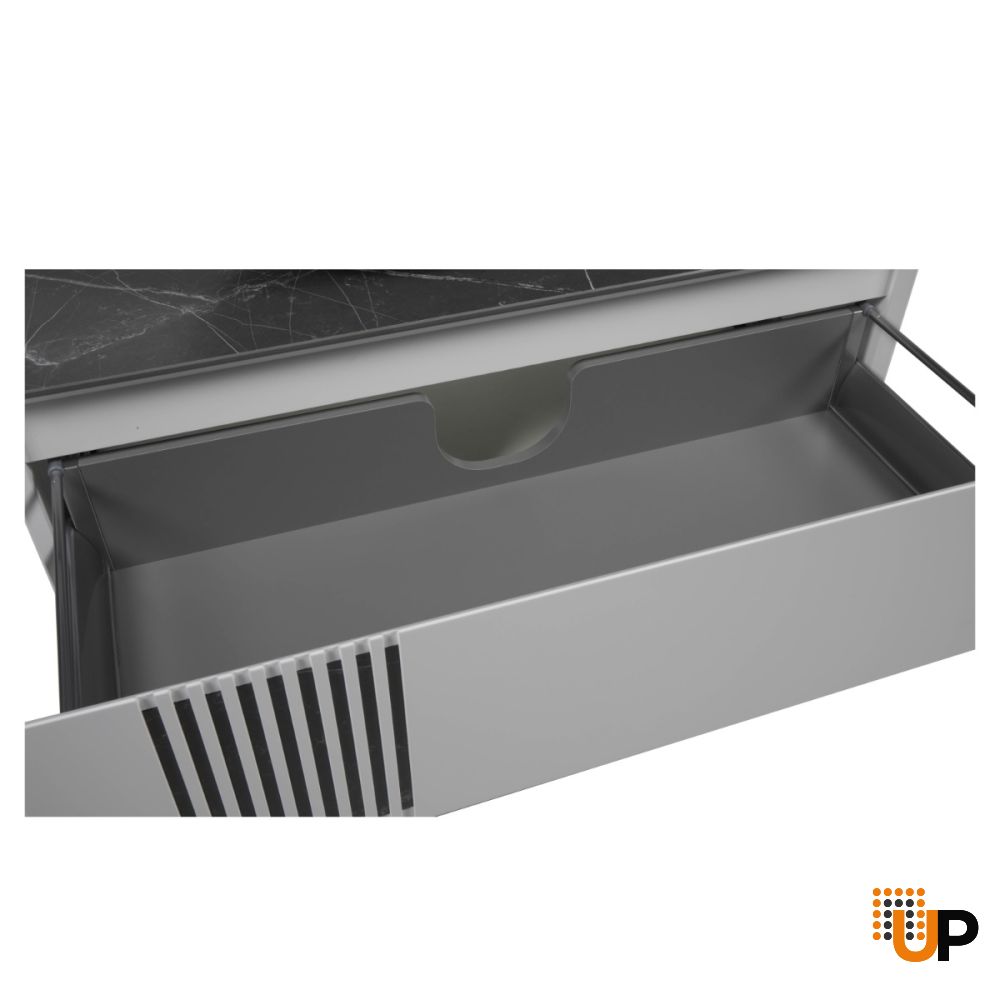 Modern Wall-Mount Bathroom Vanity with Washbasin | Manhattan White Matte Collection | Non-Toxic Fire-Resistant MDF-40" photo#6