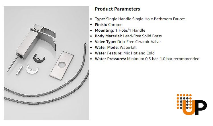 Chrome Vessel Sink Faucet, Single Handle Bathroom Faucet for Sink 1 Hole, Lavatory Vanity Tap photo#5