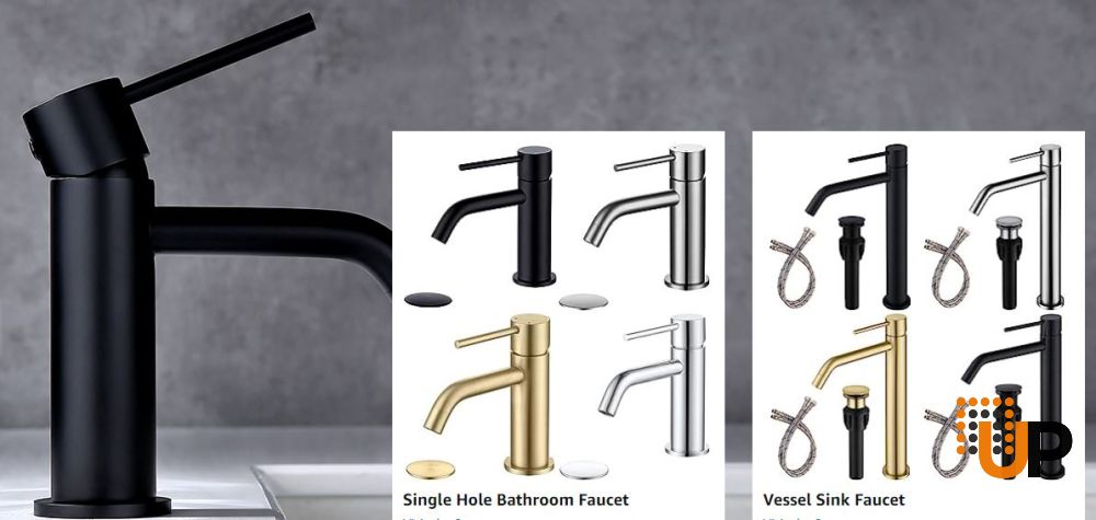 Brass Matte Black Sink Faucet, Single Handle Bathroom Faucet for Sink 1 Hole, Lavatory Vanity Tap photo#5
