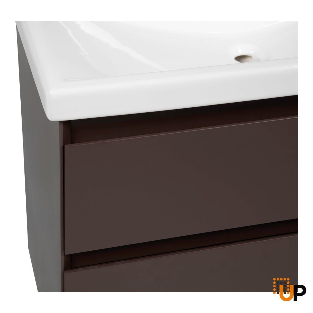 Modern Free standing Bathroom Vanity with Washbasin | Elit Brown Matte Collection | Non-Toxic Fire-Resistant MDF-32" photo#2