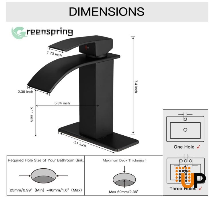 Matte Black Vessel Sink Faucet, Single Handle Bathroom Faucet for Sink 1 Hole, Lavatory Vanity Tap photo#2