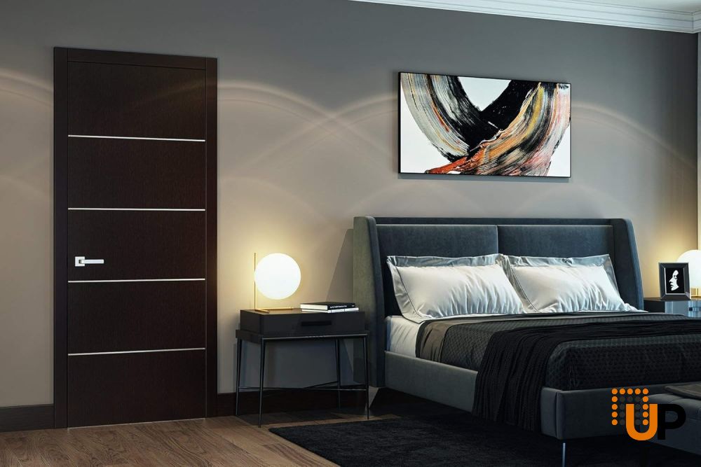 Modern Wood Interior Door with Hardware | Planum 0020 Wenge 32" x 80" | Single Panel Frame Trims | Bathroom Bedroom Sturdy Doors photo#2
