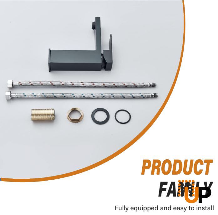 Black Bathroom Faucet, Single Handle Bathroom Faucet for Sink 1 Hole, Lavatory Vanity Tap photo#7