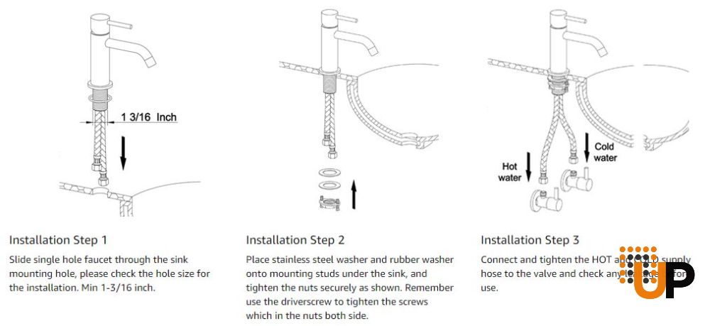 Brushed Nickel Faucet, Single Handle Bathroom Faucet for Sink 1 Hole, Lavatory Vanity Tap photo#6
