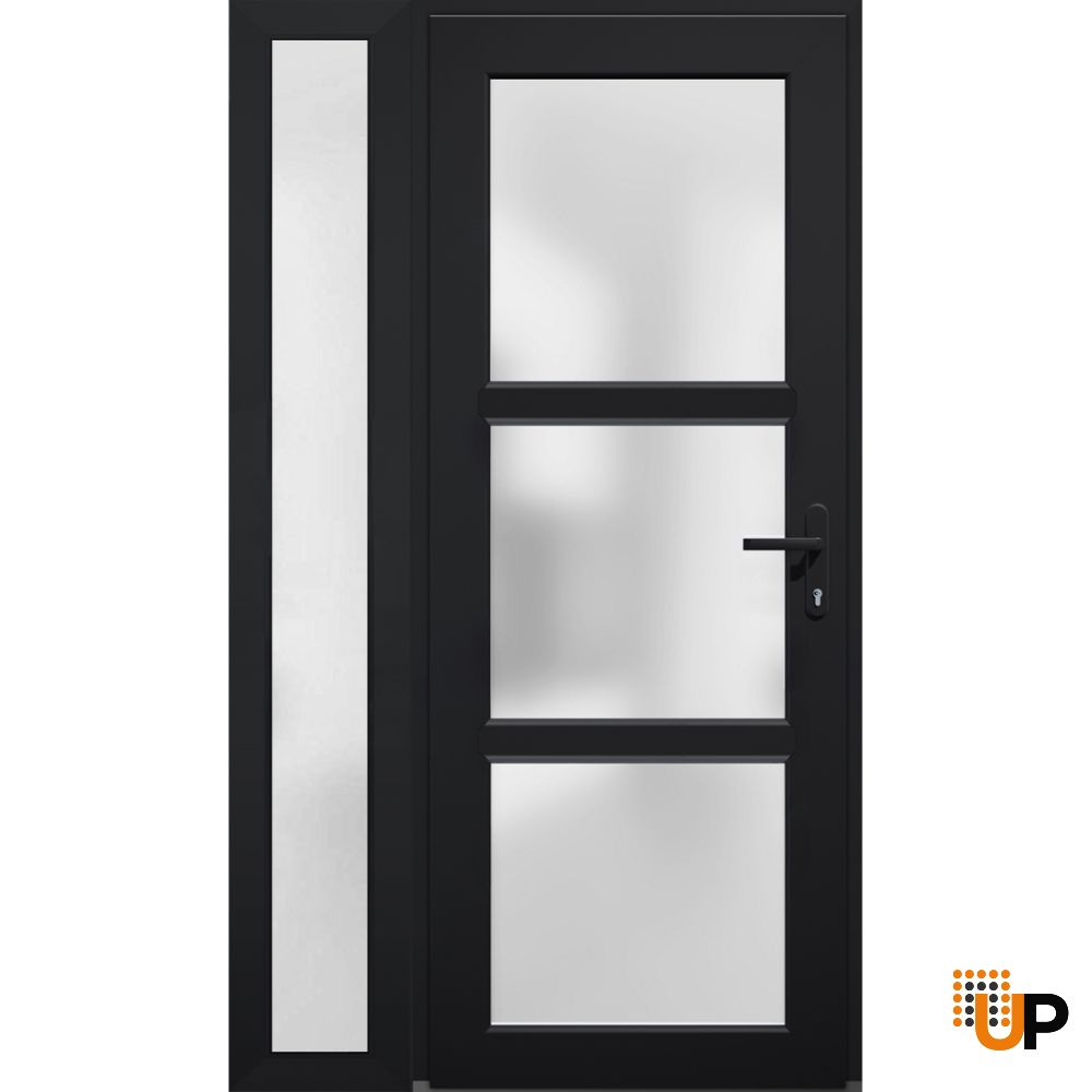 Metal-Plastic Side Lite for Entry Door Black-14" x 82" photo#2