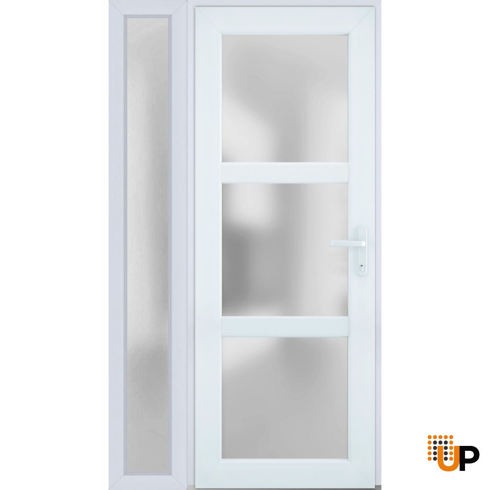 Metal-Plastic Side Lite for Entry Door White-14" x 82" photo#2
