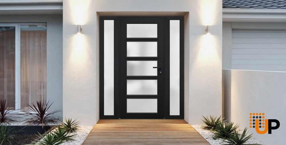 Metal-Plastic Side Lite for Entry Door Black-14" x 82" photo#4