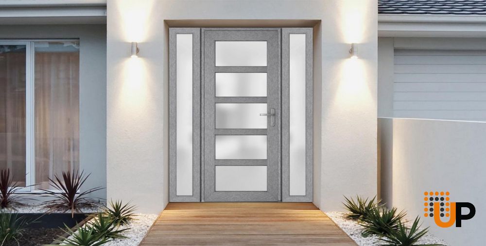 Metal-Plastic Side Lite for Entry Door Grey-16" x 82" photo#4