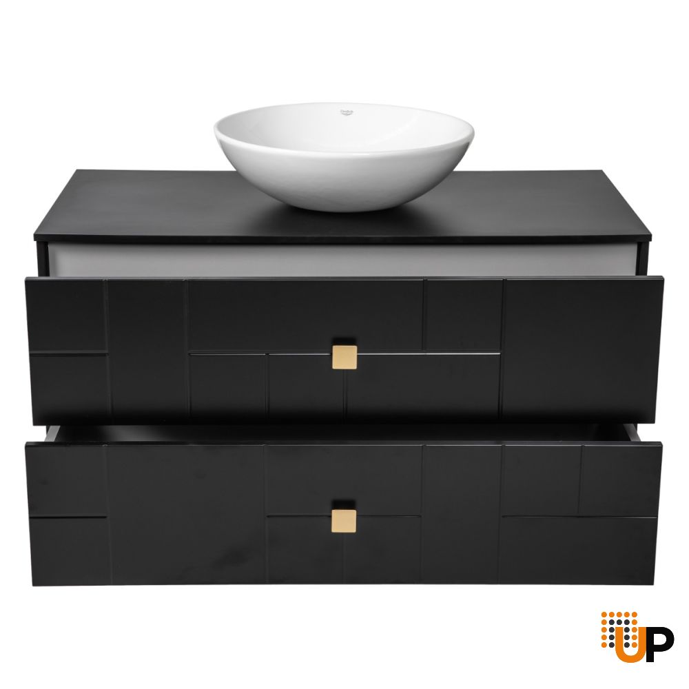 Modern Free Standing Bathroom Vanity with Washbasin | Dune Black Matte Collection | Non-Toxic Fire-Resistant MDF-40" photo#4
