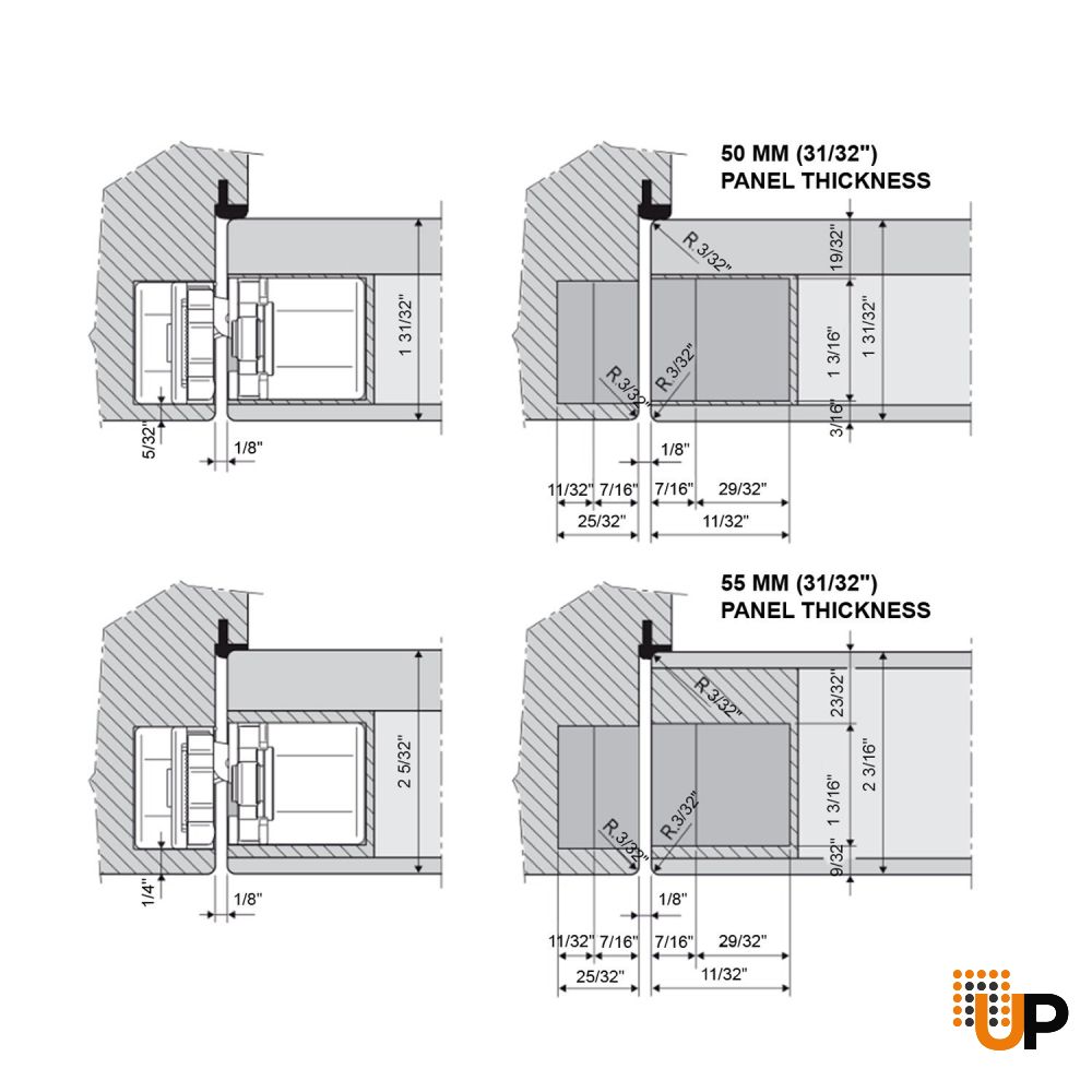 Concealed hinge AGB Eclipse 2.0 Gold Interior Doors 1 Hinge photo#5