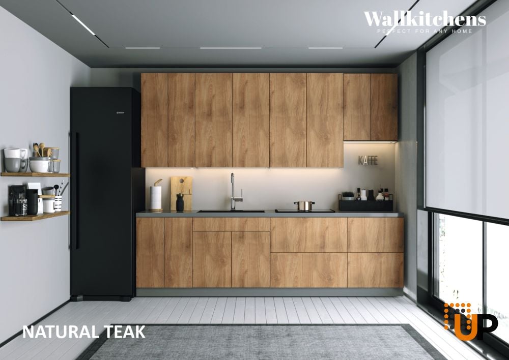 Kitchen Contemporary Collection Natural Teak Color Base Size 9.5Ft Wide photo#2